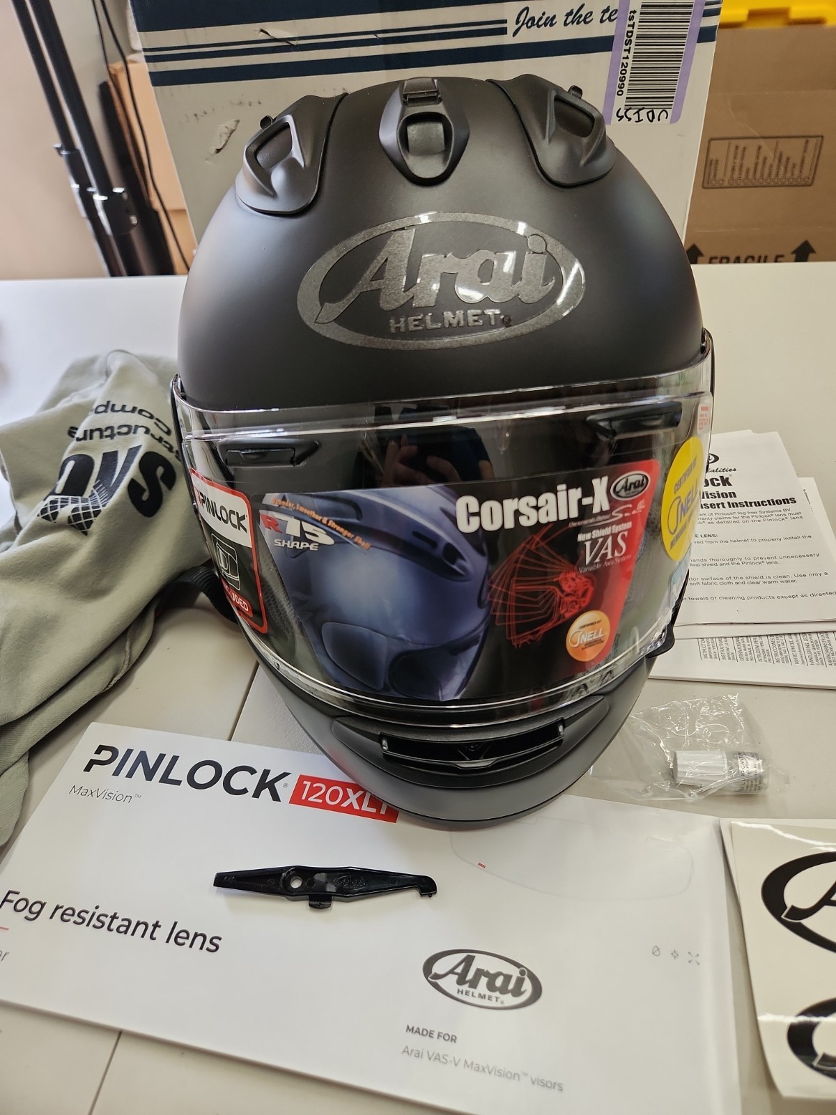 Arai Corsair-X Solid Street Motorcycle Helmet - Black - M Arai Corsair-X Solid Street Motorcycle Helmet - Black - M