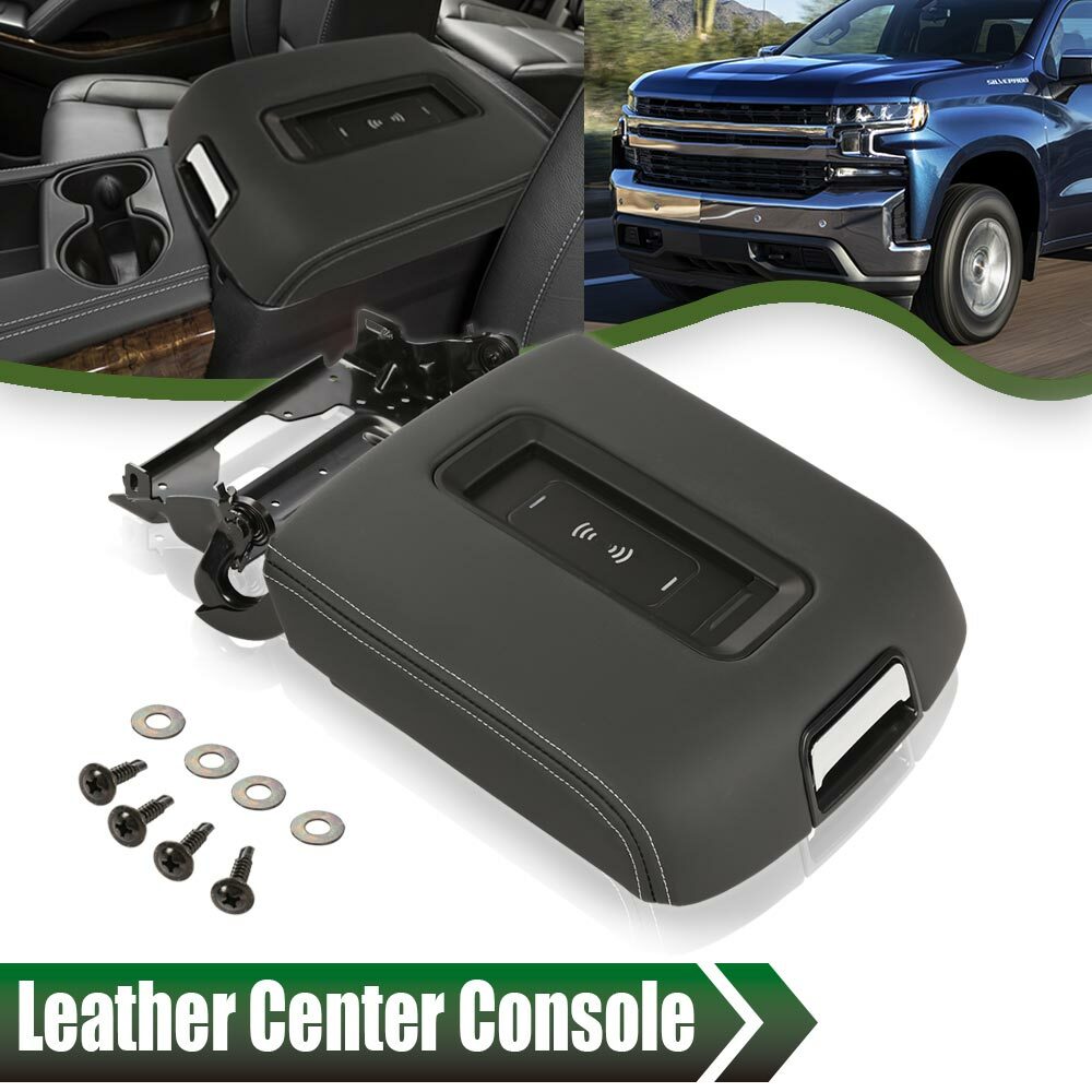 Fit For 2015-2019 Chevrolet GMC Center Console Armrest Lid W/Wireless Charger