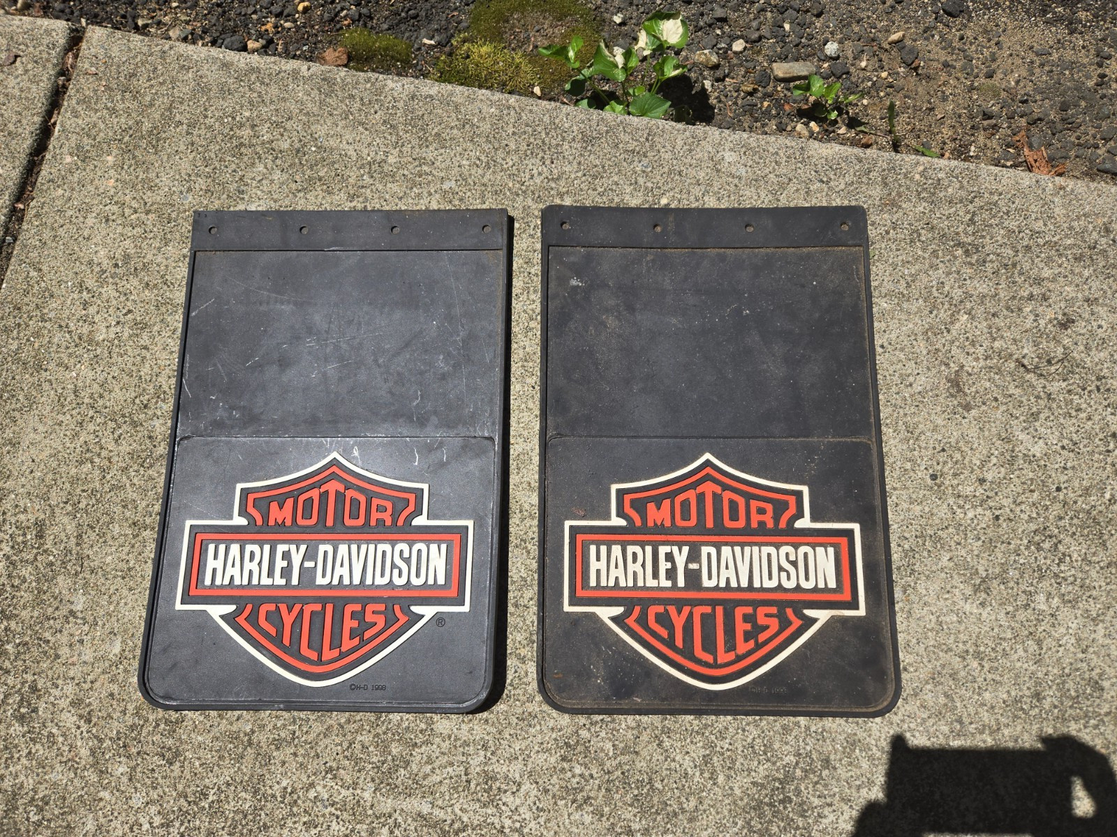 NOS Harley Davidson Mud Flaps Plasticolor Deadstock Vintage Truck Van 18x12 NOS Harley Davidson Mud Flaps Plasticolor Deadstock Vintage Truck Van 18x12