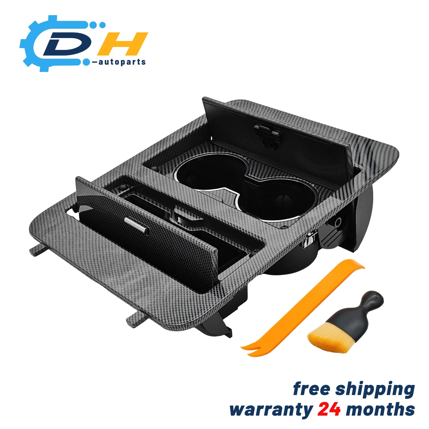 Carbon Fiber Console Cup Holder Storage For Chevy GMC 2007-2014 23164631