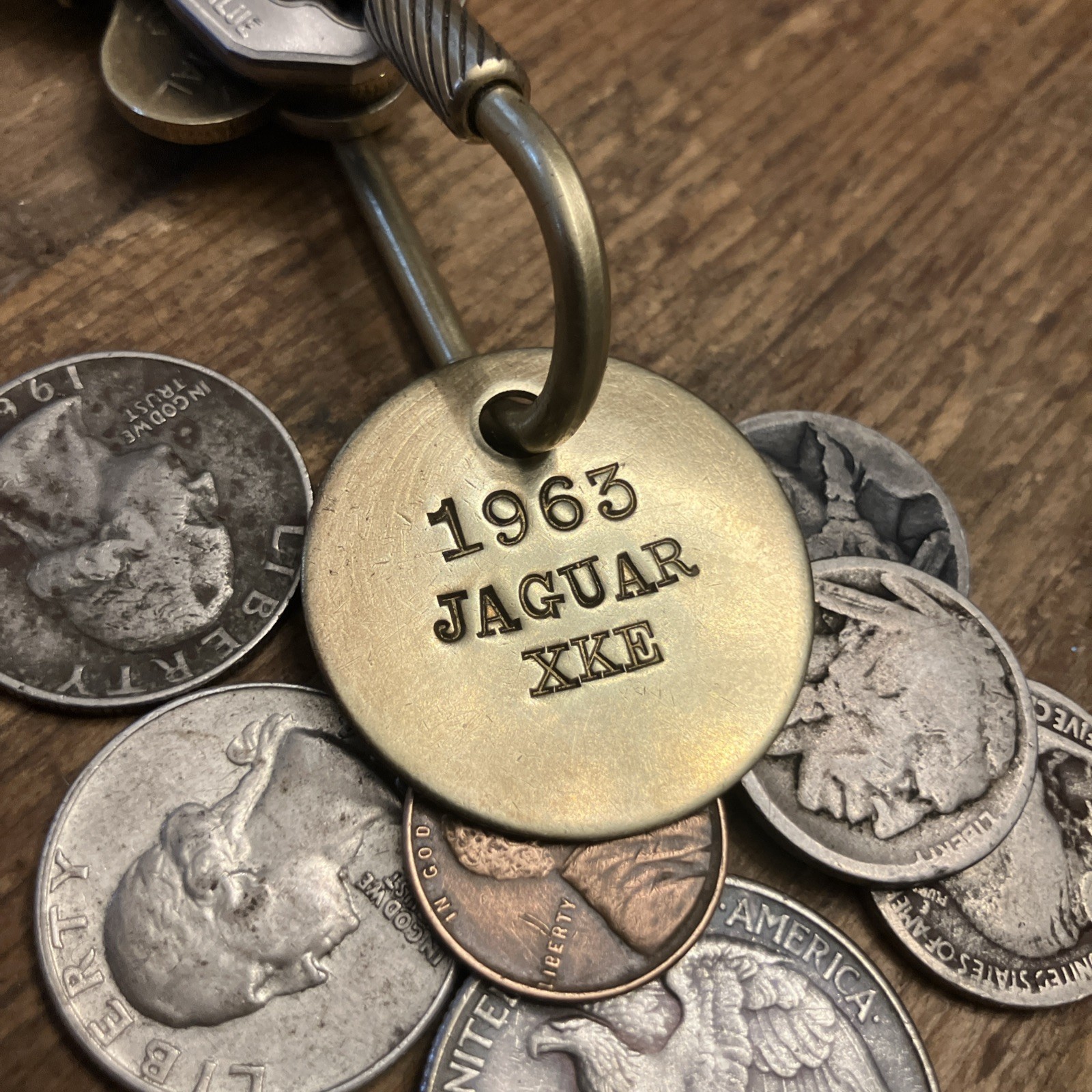1963 JAGUAR XKE Custom Solid Brass  Key Fob  [B] ‘63