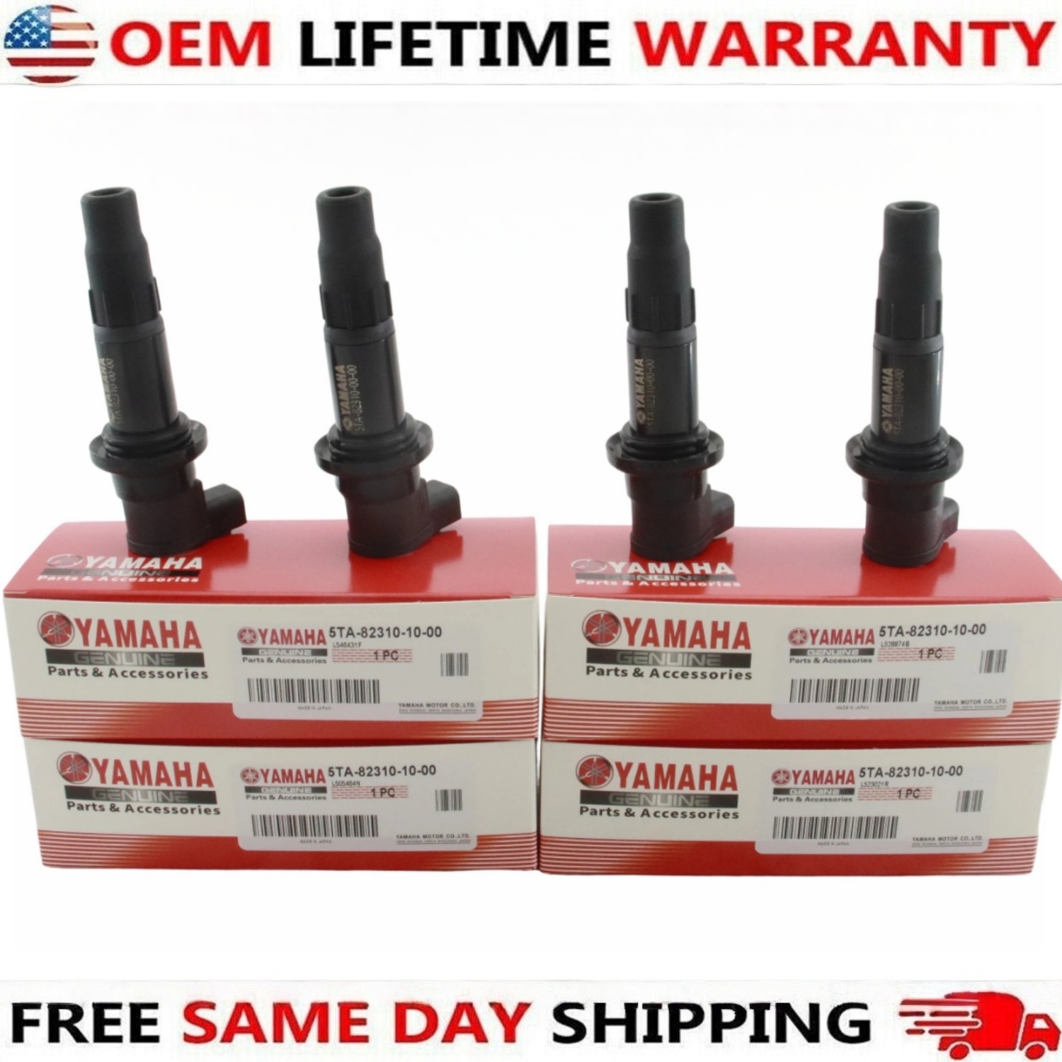 OEM 5TA-82310-10-00 4Pcs Ignition Coils For 04-09 Yamaha YFZ450X YFZ450 OEM 5TA-82310-10-00 4Pcs Ignition Coils For 04-09 Yamaha YFZ450X YFZ450