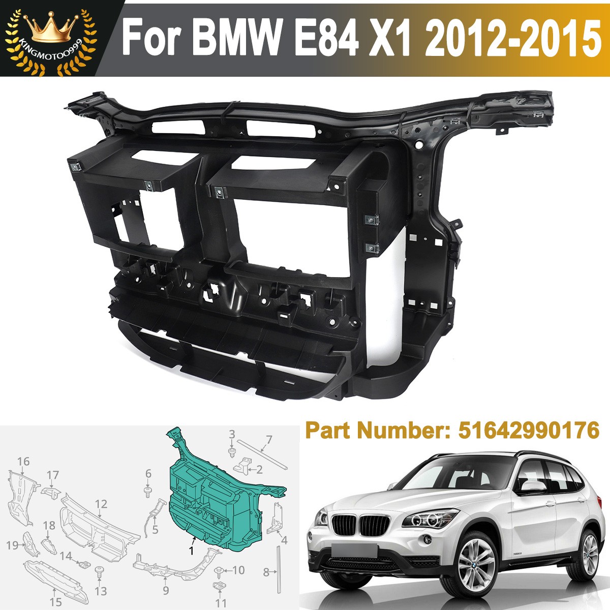 Sport Line Models Front Radiator Support Assembly For 2012-2015 BMW E84 X1 MT Sport Line Models Front Radiator Support Assembly For 2012-2015 BMW E84 X1 MT