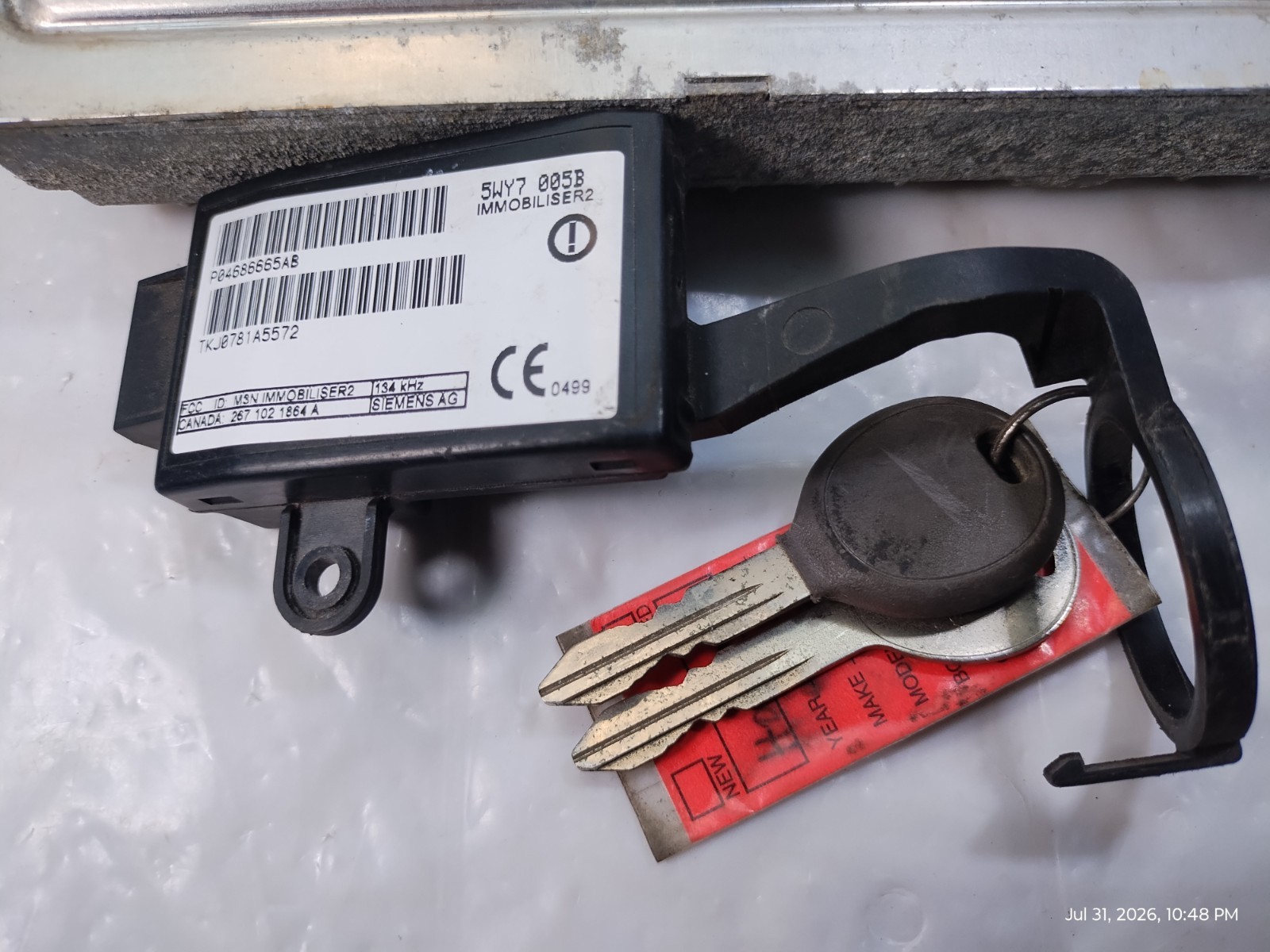 1996-2007 Jeep Chrysler Dodge Immobilizer And PATs Key Set OEM P04686665AB *READ 1996-2007 Jeep Chrysler Dodge Immobilizer And PATs Key Set OEM P04686665AB *READ