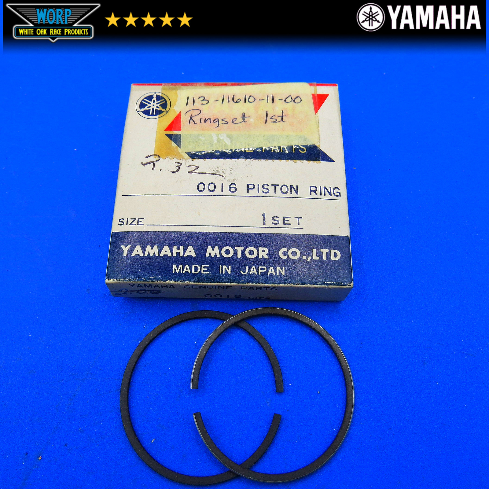 NEW OEM YAMAHA PISTON RINGS 1962-1965 MJ2 YJ2 1ST OVERSIZE .25 113-11610-11-00 NEW OEM YAMAHA PISTON RINGS 1962-1965 MJ2 YJ2 1ST OVERSIZE .25 113-11610-11-00