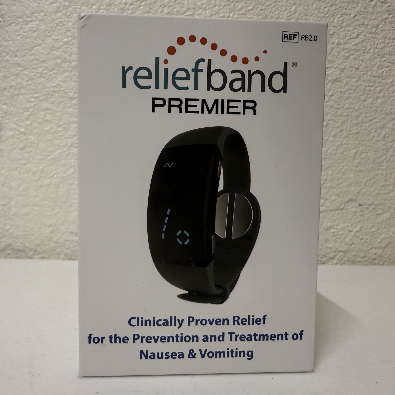 Reliefband Premier 2.0 Anti-Nausea Wristband w/Box,Cable,Gel,Instructions