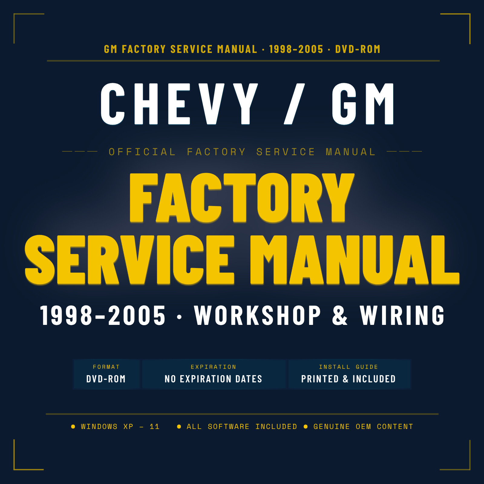 1998-2005 CHEVY FULL Factory Service and Repair Manual on dvd