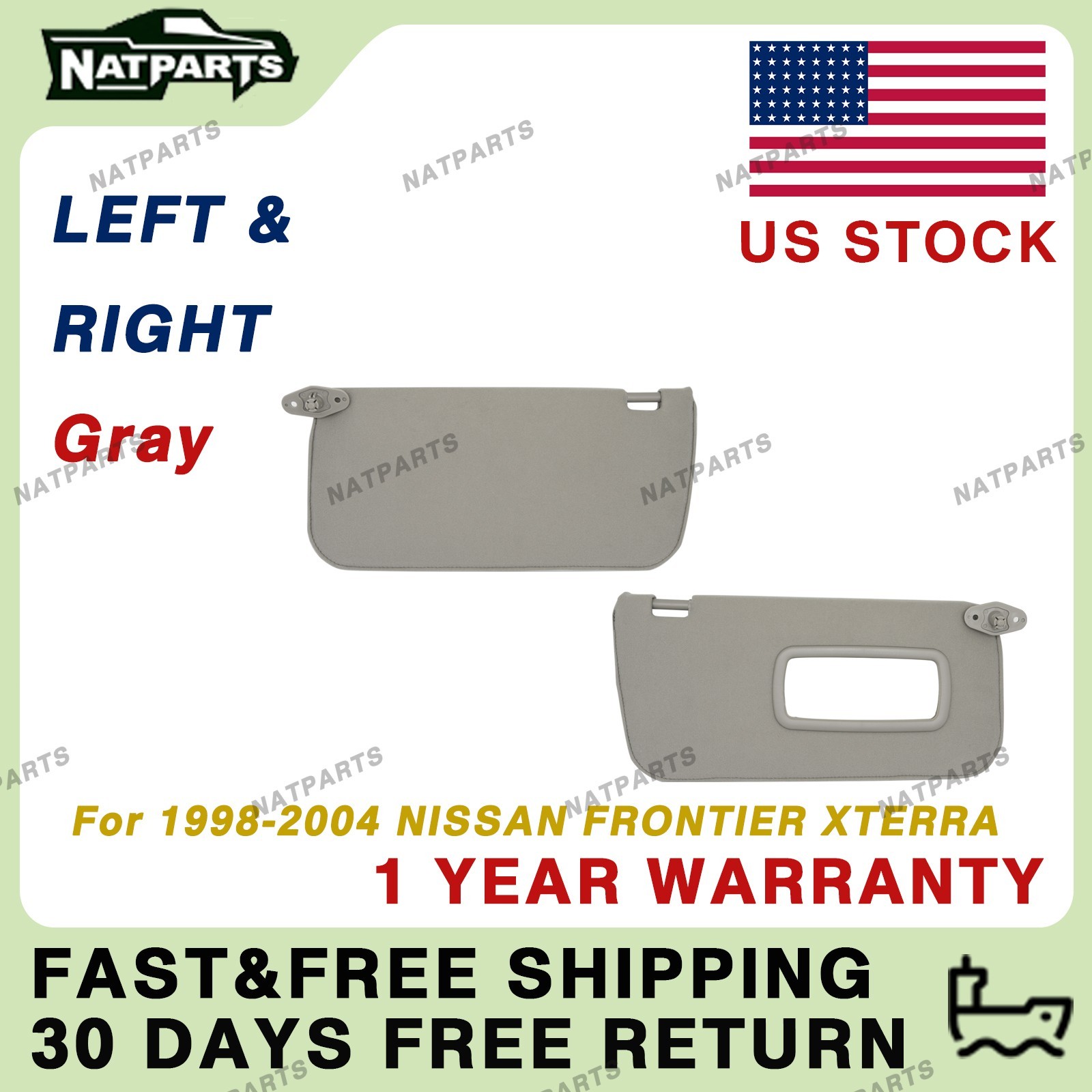 Pair Gray Sun Visor for Nissan Frontier Xterra 1998-2004 964017Z823 964007Z823 Pair Gray Sun Visor for Nissan Frontier Xterra 1998-2004 964017Z823 964007Z823