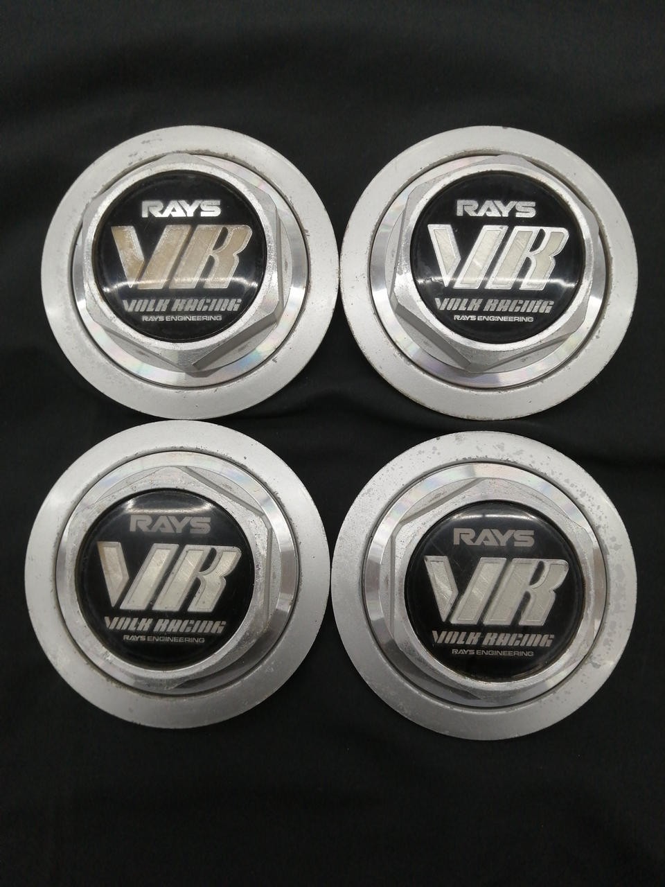 RAYS Volk Racing GRC Wheel Center Caps 4pc 70mm Inner Diameter Used