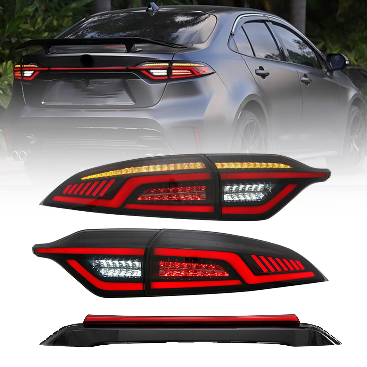 USED Full LED Tail Light Assembly For Toyota Corolla 2020-2024 LH+RH Rear Light