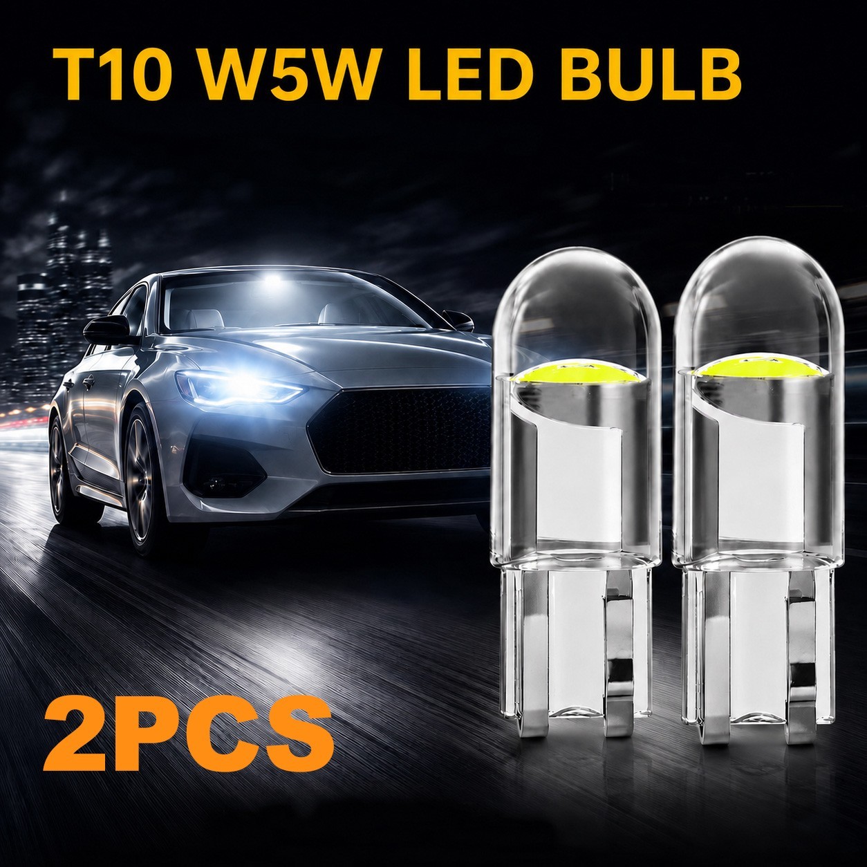 2PCS LED T10 194 168 W5W Interior Map Car Trunk License Plate Light Bulb White