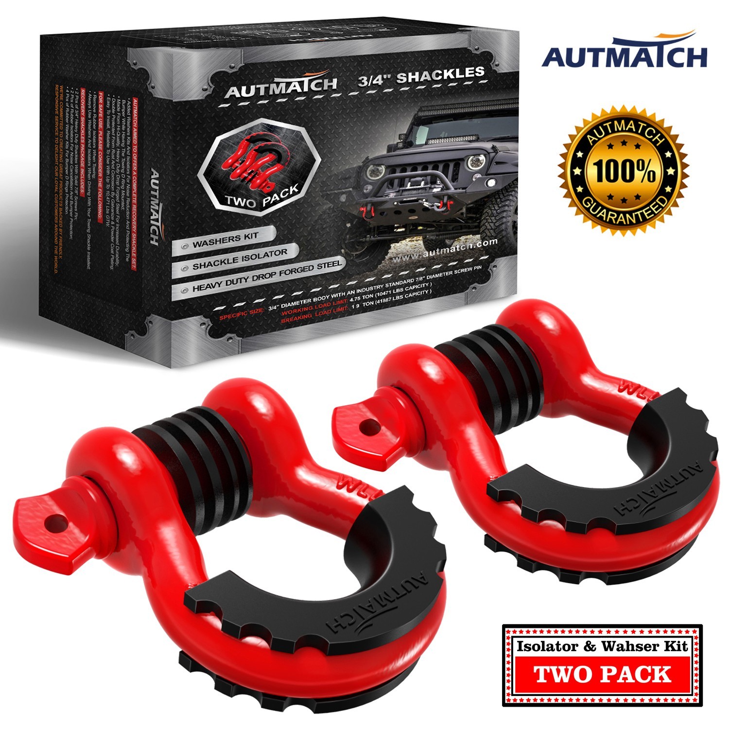 AUTMATCH D Ring Shackle 3/4\