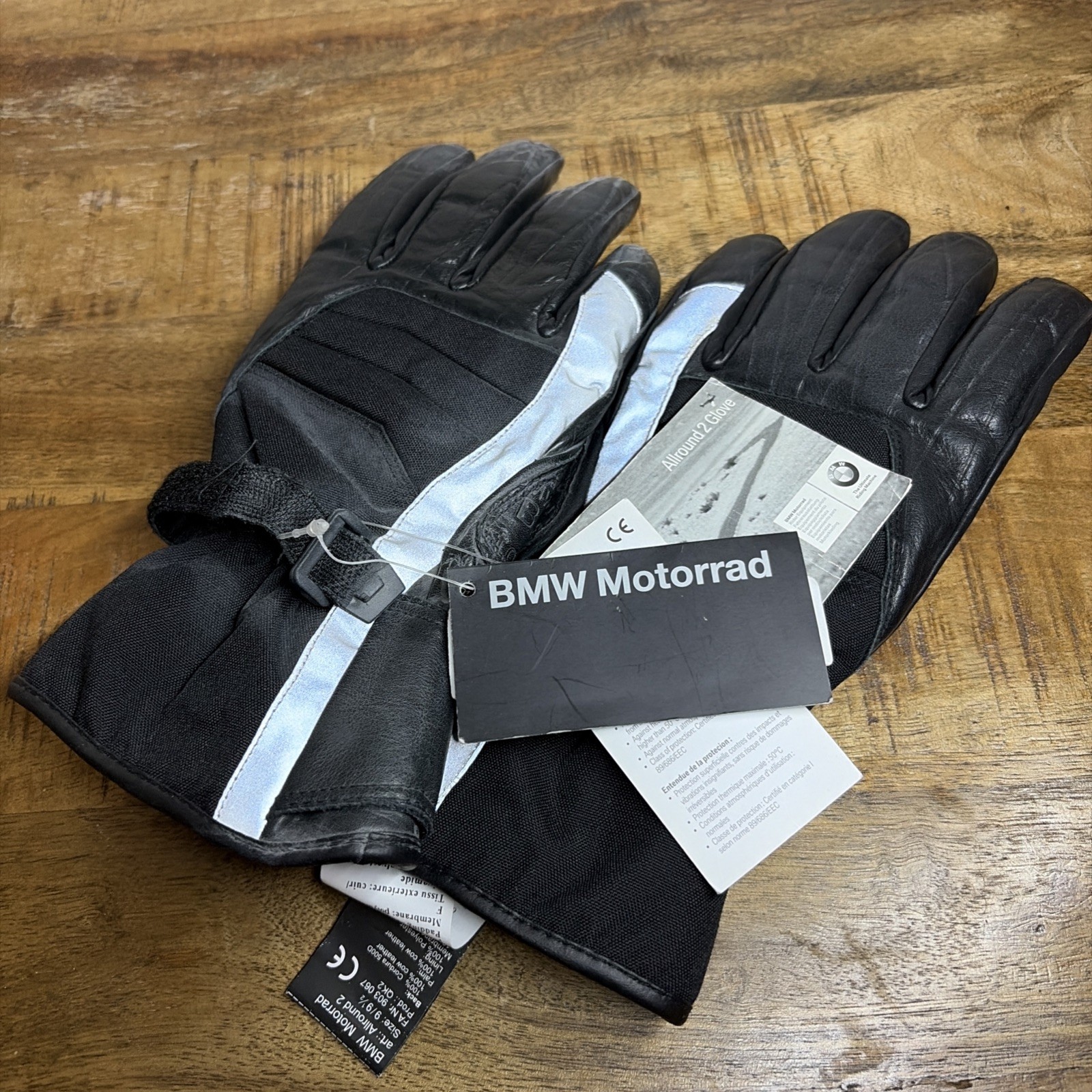 BMW Motorrad Allround II Black Leather Nylon Motorcycle Gloves 9-9 1/2 BMW Motorrad Allround II Black Leather Nylon Motorcycle Gloves 9-9 1/2