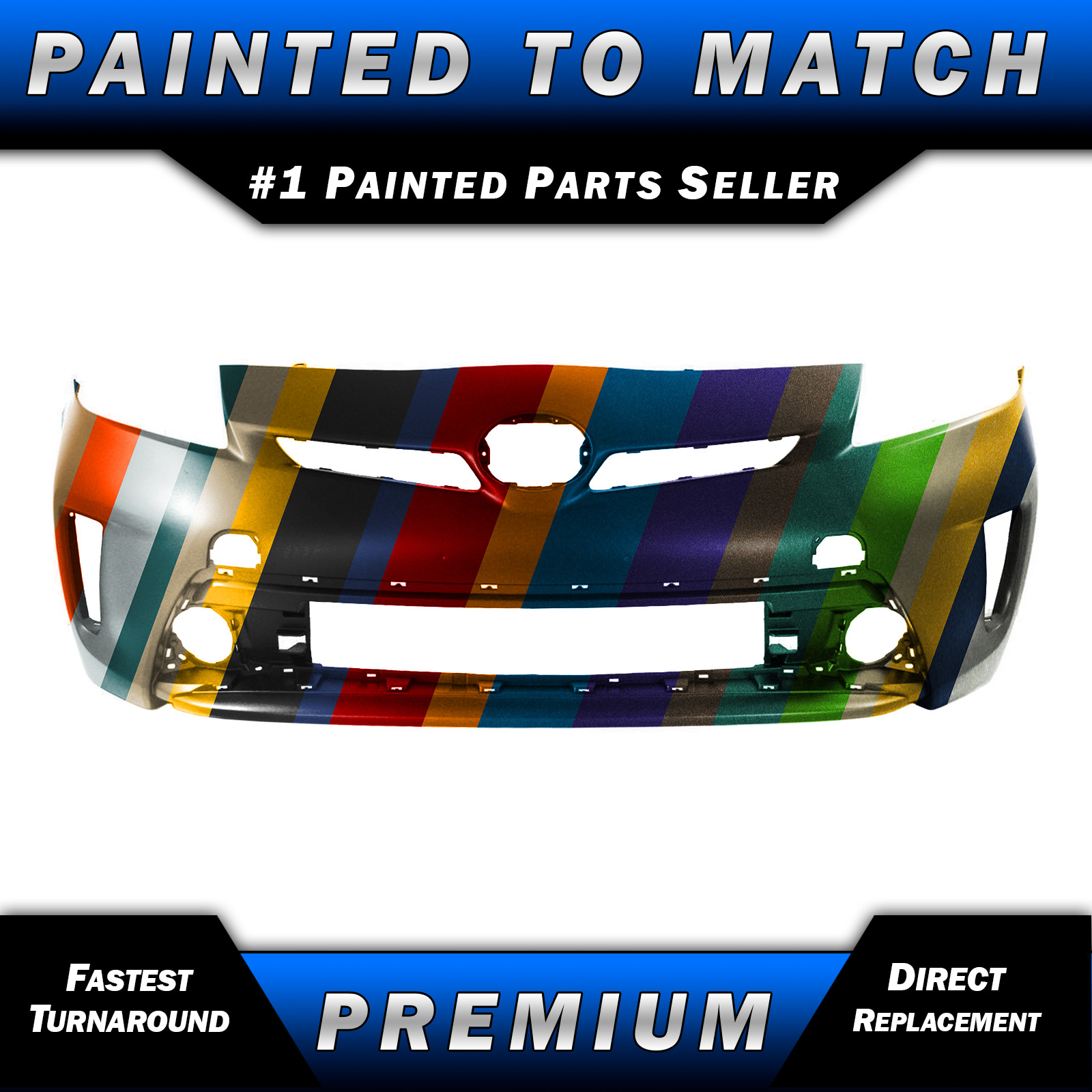 NEW Painted To Match - Front Bumper Cover Replacement for 2012-2015 Toyota Prius