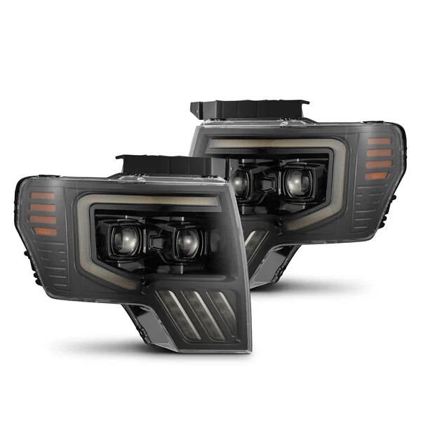 For 09-14 Ford F150 AlphaRex PRO MK2 Alpha Black Halogen Projector Headlights For 09-14 Ford F150 AlphaRex PRO MK2 Alpha Black Halogen Projector Headlights
