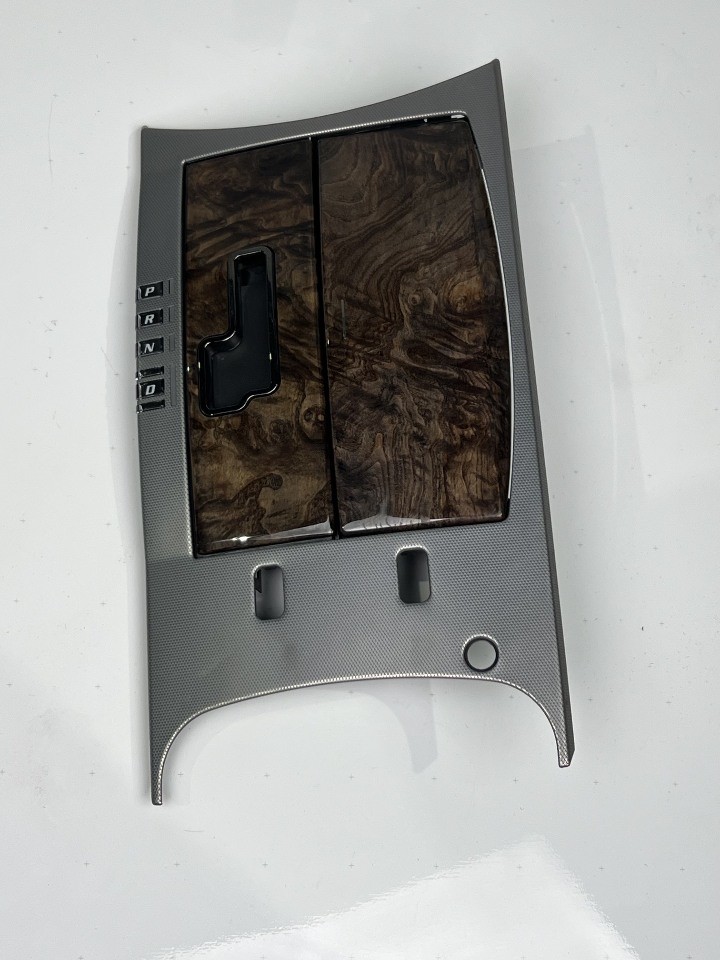 08-09 Cadillac XLR V Center Console Shift Plate XLRV Black Olive ASH Wood