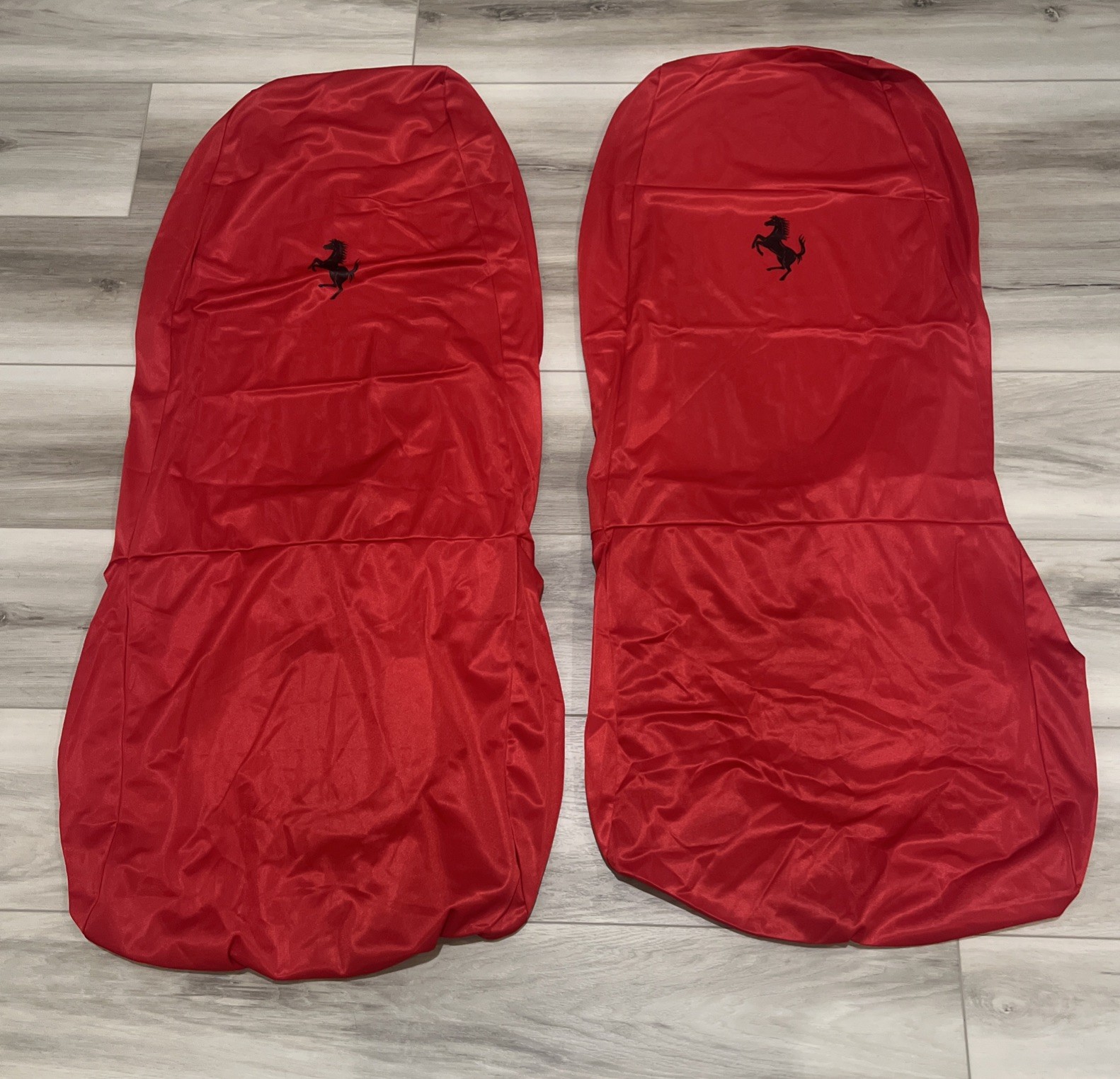 Brand New Genuine Original Ferrari Satin Seat covers ( Set Of 2 ) Red OEM Brand New Genuine Original Ferrari Satin Seat covers ( Set Of 2 ) Red OEM