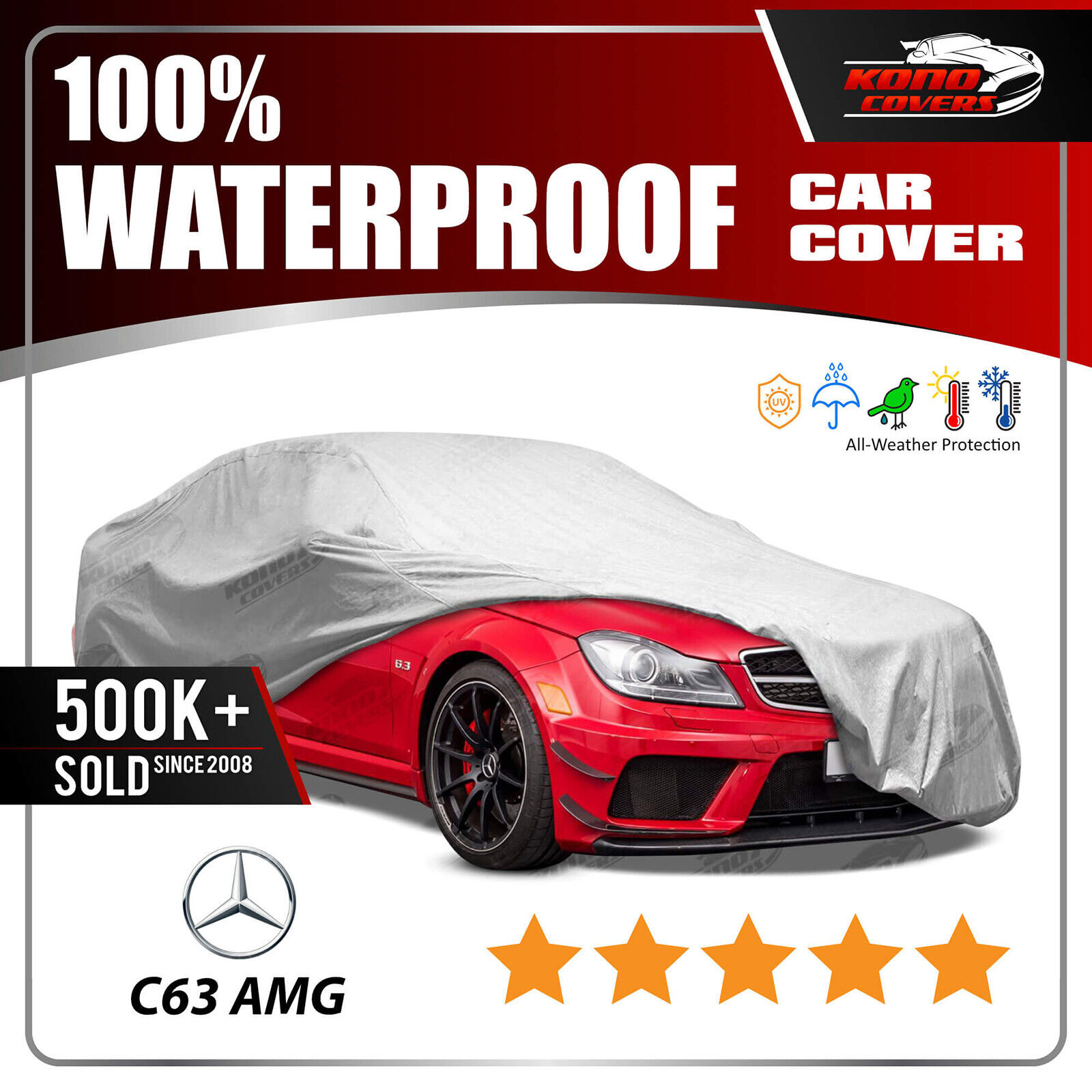 Mercedes-Benz C63 Amg 6 Layer Waterproof Car Cover 2008 2009 2010 2011 2012