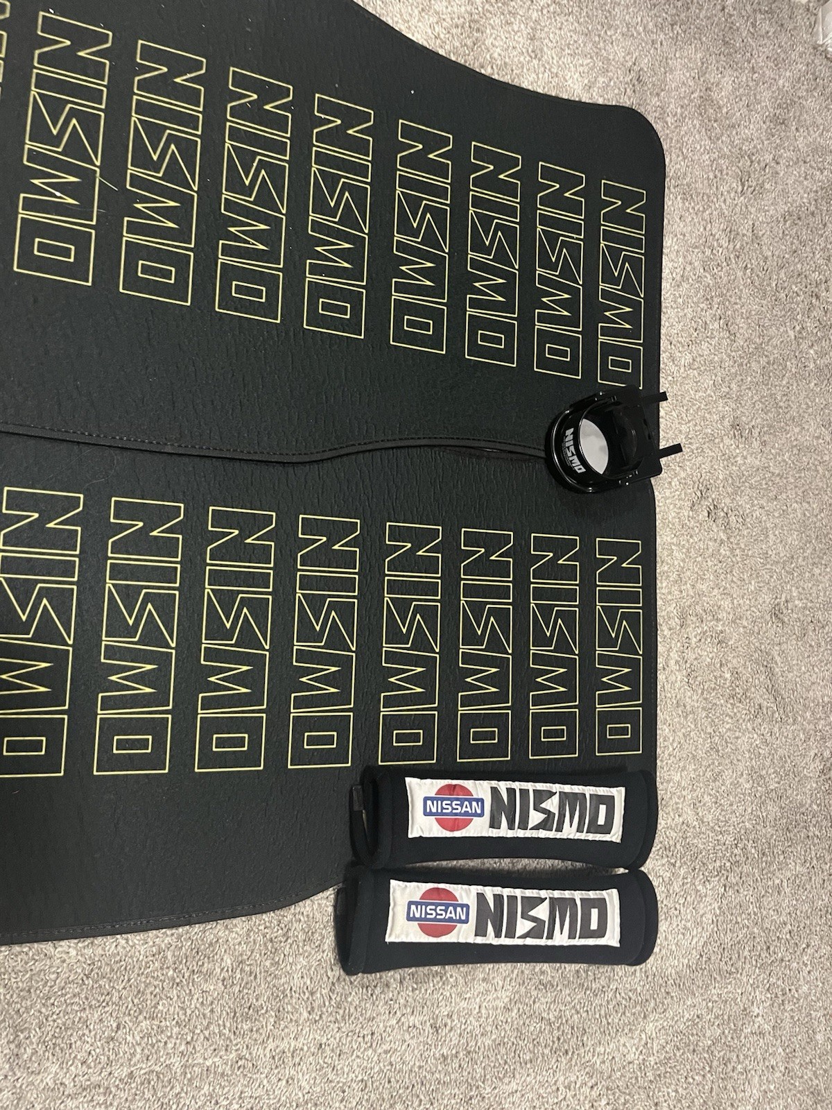 Nismo old Logo Interior Set Floor Mats Harness Pads And Cupholder Nismo old Logo Interior Set Floor Mats Harness Pads And Cupholder