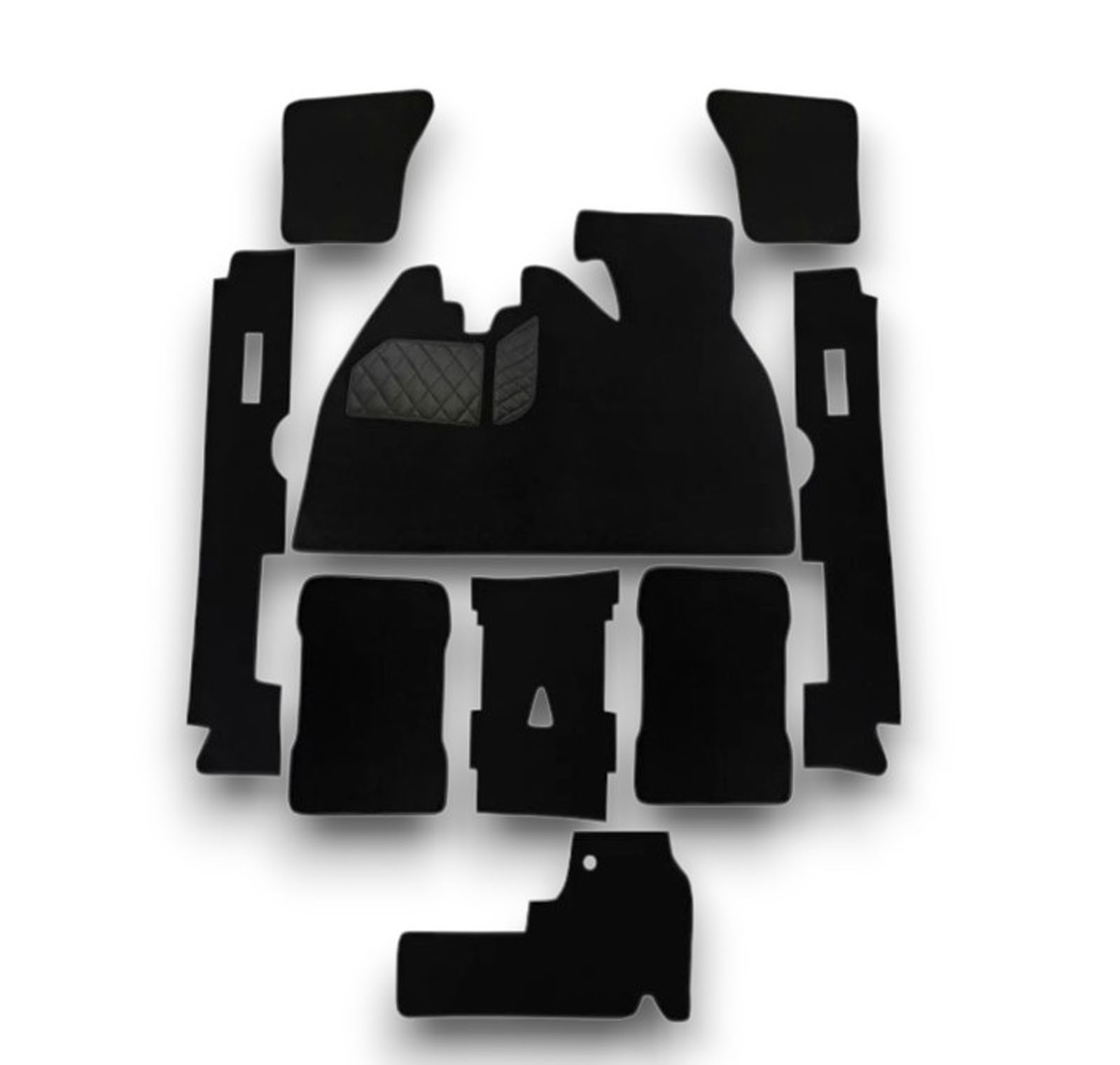Carpet Set For VW Beetle Mexico 85-03 With Footrest Velour Black Rubber Heel