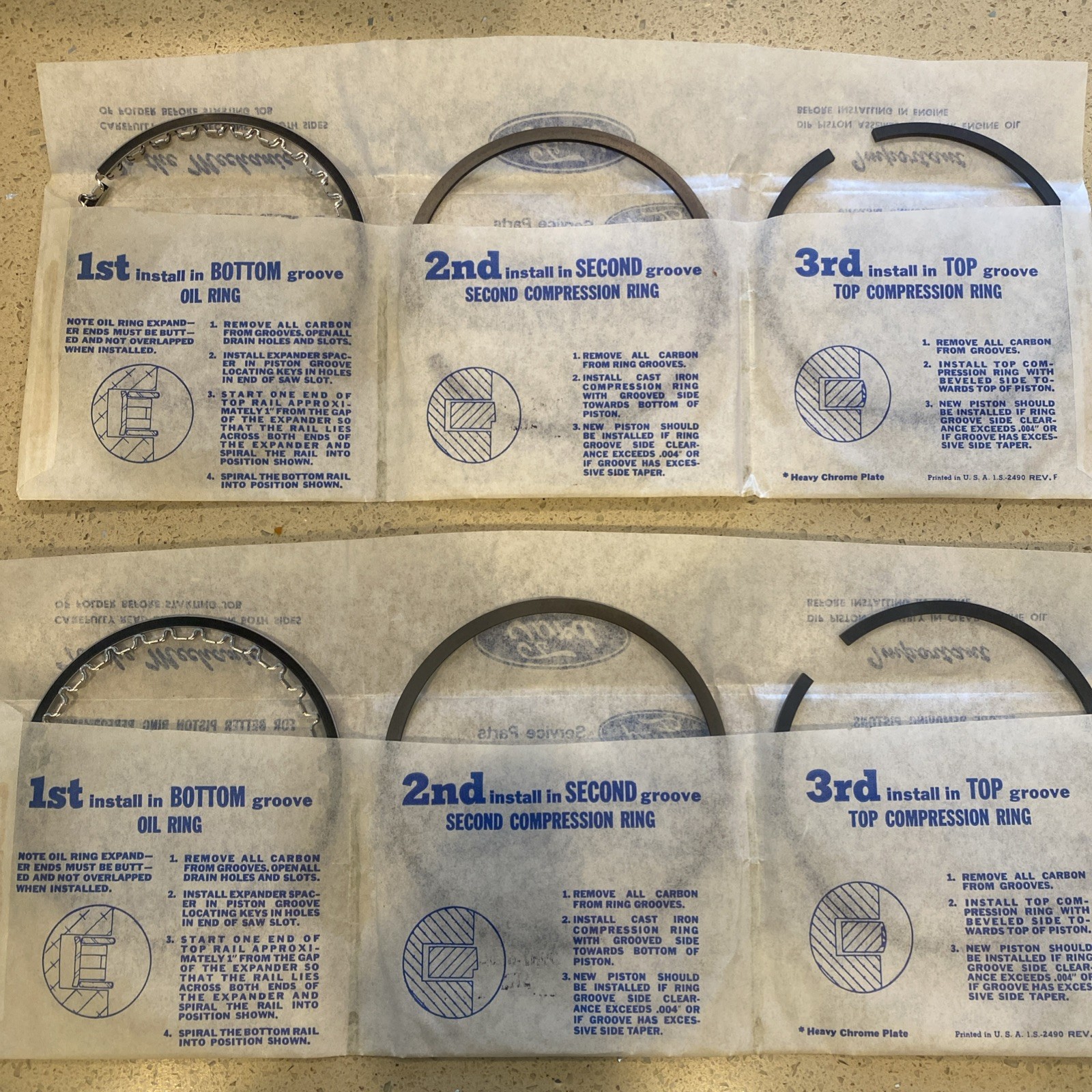 NOS 1980 - 1991 FORD B C F L SERIES TRUCKS 370 6.1L PISTON RINGS 2X D9HZ-6148-T NOS 1980 - 1991 FORD B C F L SERIES TRUCKS 370 6.1L PISTON RINGS 2X D9HZ-6148-T