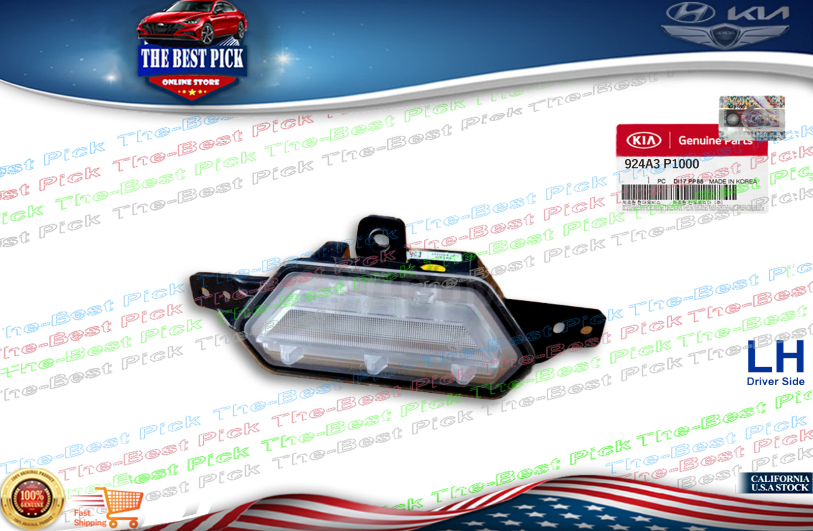 ⭐GENUINE⭐  Kia Sportage Hybrid 2022 LAMP ASSY-BACK UP 924A3P1000