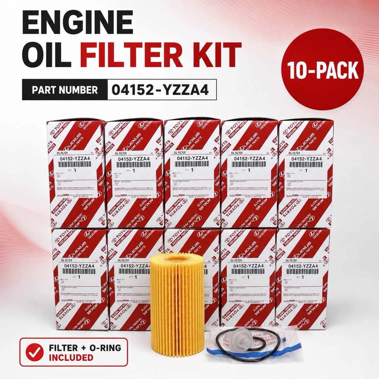 TOYOTA LEXUS OIL FILTER 10 PACK GENUINE OEM 04152-YZZA4 TUNDRA SEQUIOA TOYOTA LEXUS OIL FILTER 10 PACK GENUINE OEM 04152-YZZA4 TUNDRA SEQUIOA