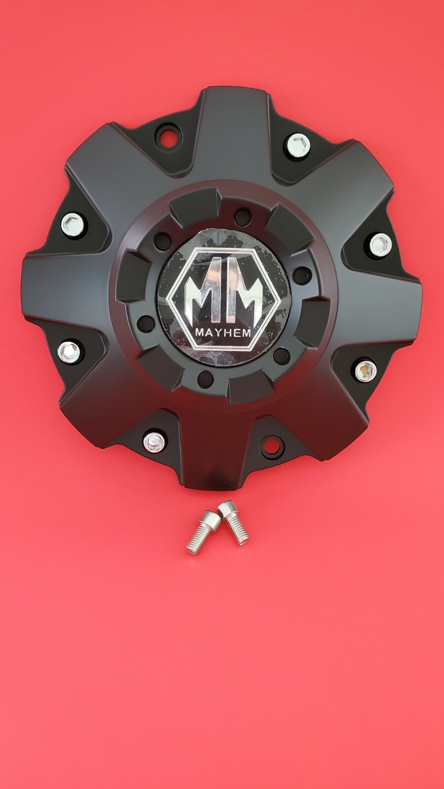 Mayhem wheels 8090 Rampage rim center cap - matte flat black + mounting screws Mayhem wheels 8090 Rampage rim center cap - matte flat black + mounting screws