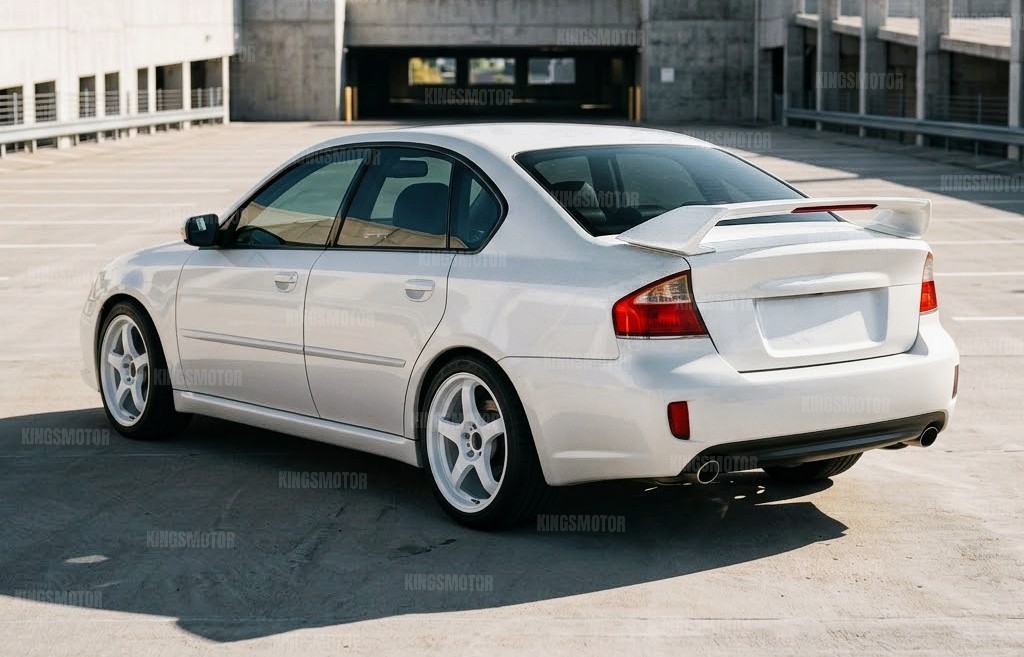 Rare 2003–2009 Subaru Legacy B4 GT White Rally Rear Wing Spoiler with LED Light