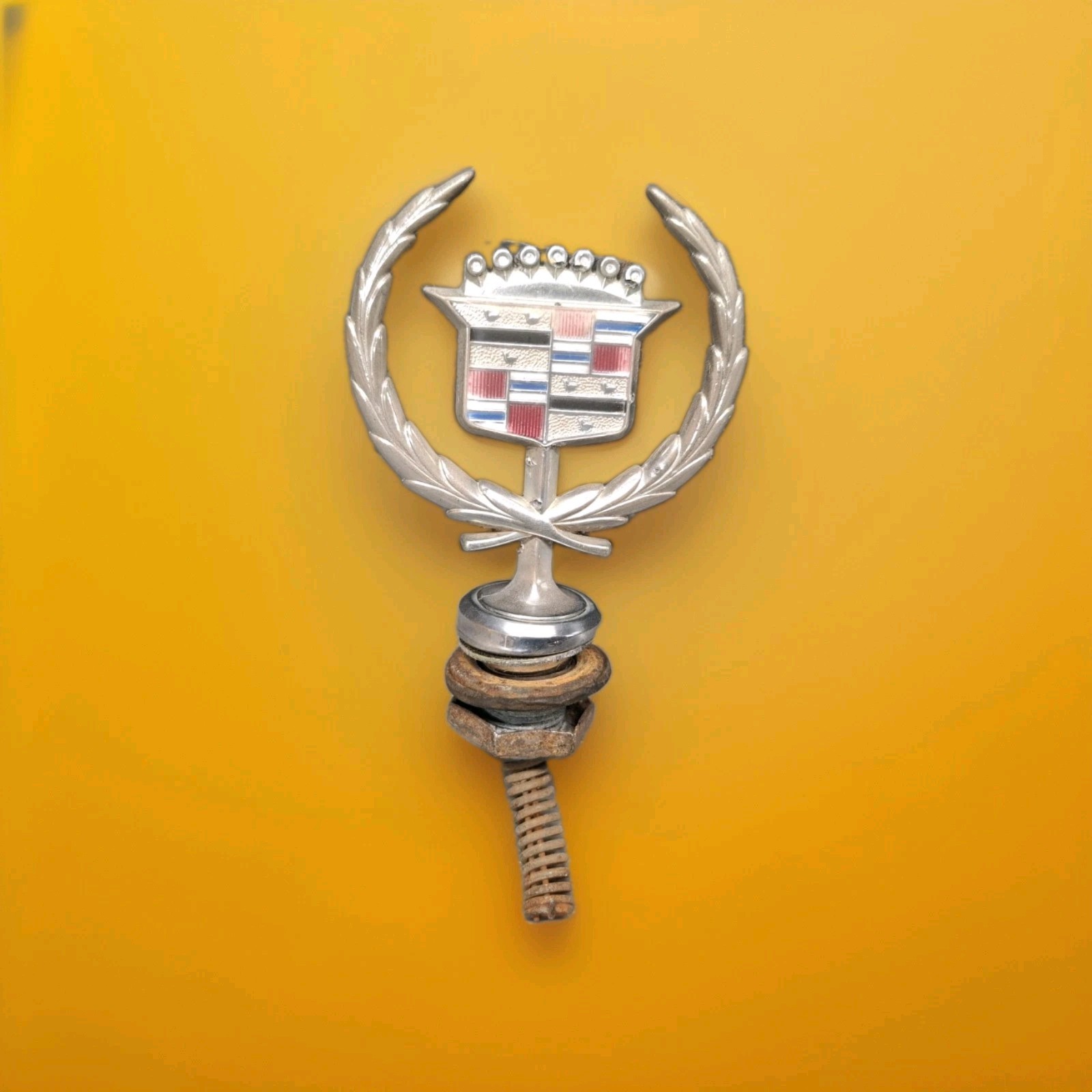 1979 Cadillac Seville Hood Ornament OEM Wreath Crest Emblem With Mounting...
