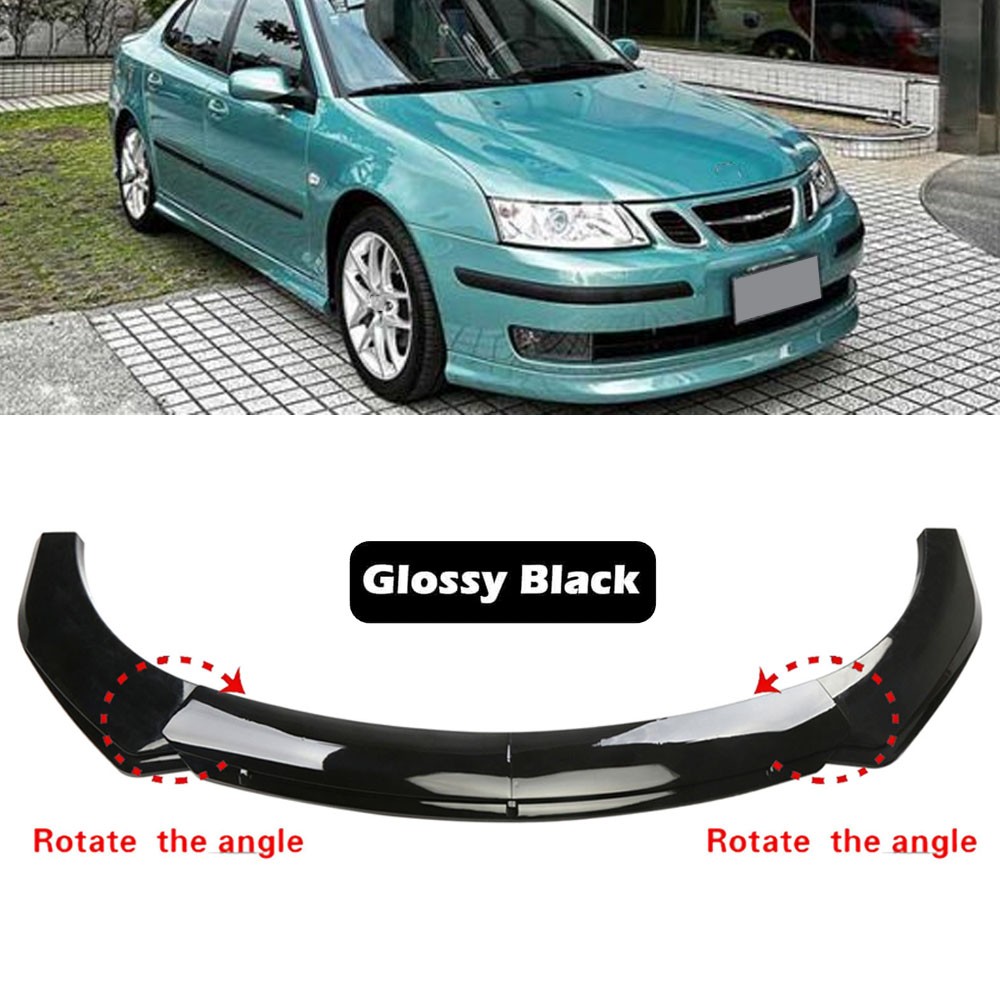 For Saab 9-3 Aero Front Bumper Lip Splitter Spoiler Body Kit Glossy Black