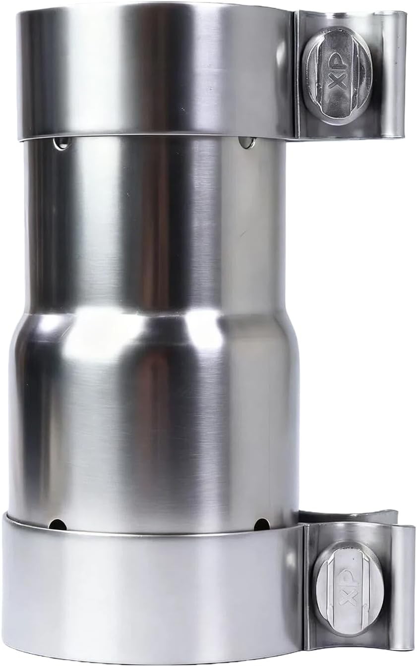 2.25 to 2.5 Inch Exhaust Adapter with Clamp, inches, Silver 