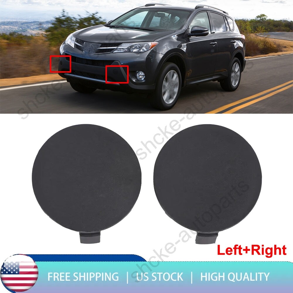 Pair Front Bumper Tow Hook Cover Caps For Toyota RAV4 2013 2014 2015 2PCS LH&RH