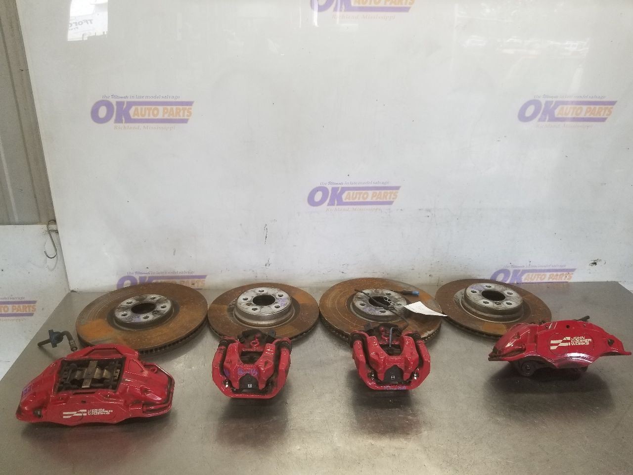 25 MINICOOPER COUNTRYMAN JCW ALL4 BRAKE CALIPER SET RED WITH ROTORS
