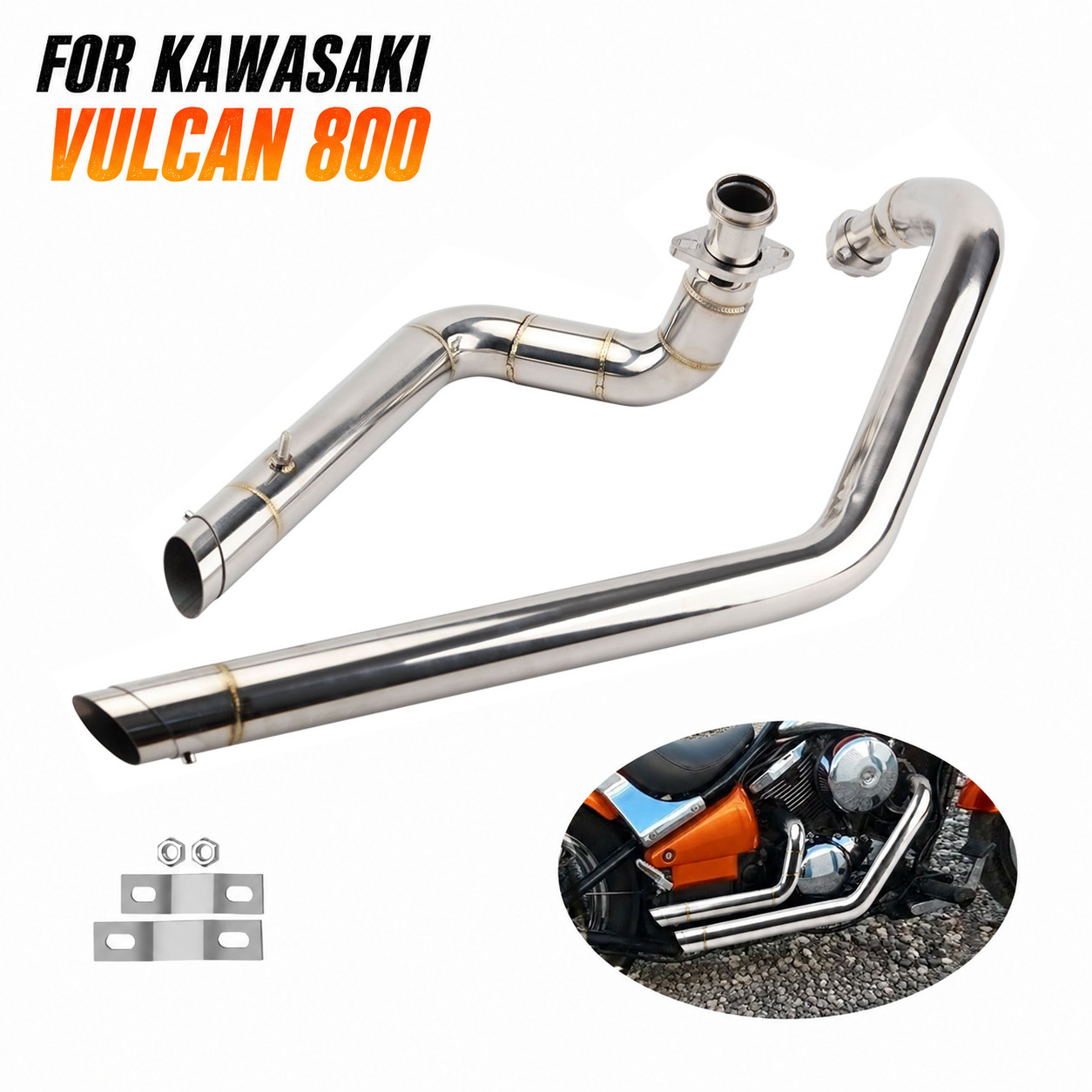 Shortshots Staggered Exhaust System For Kawasaki Vulcan 800 VN800A VN800E VN800B