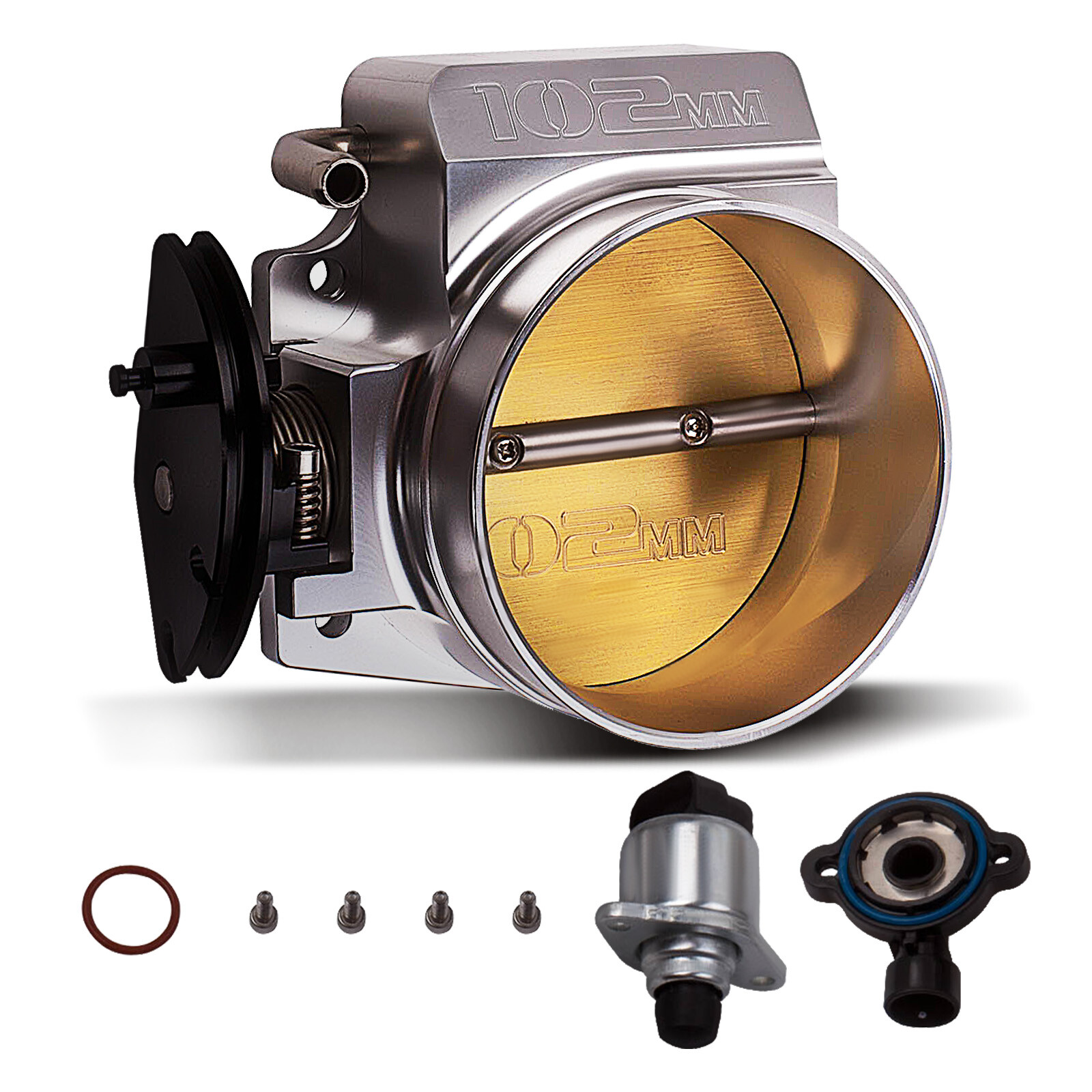 102mm Throttle Body for GM Gen LS LS1 LS2 LS3 LS6 LS7 LSX BILLET+ TPS IAC 4 bolt