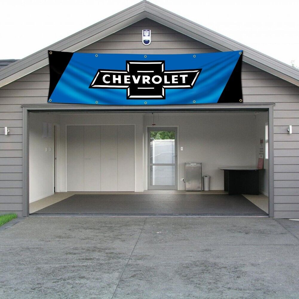 Chevrolet Banner 2x8Ft Flag Chevy Car Truck Racing  Show Garage Wall Workshop US