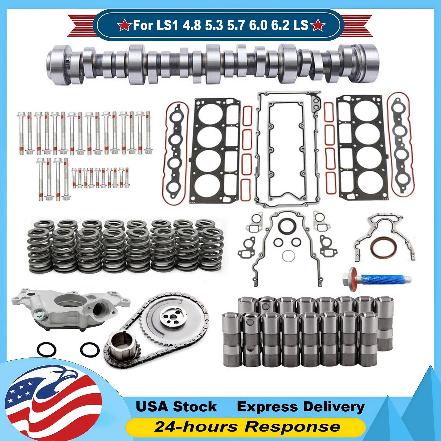 Sloppy Mechanics E1840P Stage 2 Cam Lifters Kits For LS1 4.8 5.3 5.7 6.0 6.2 LS