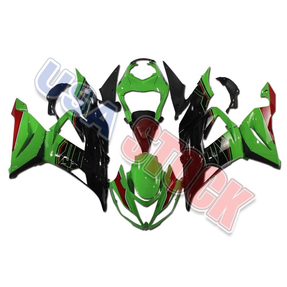 FFK Injection Green Black ABS Fairing Fit for Kawasaki Ninja 2013-2018 ZX6R a044