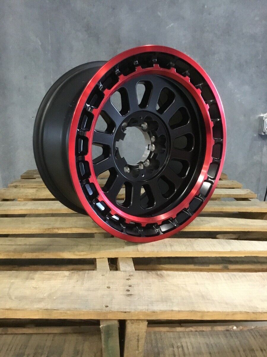 XD XD856 Omega Satin Black Red Tint 17x9 -12 6x135 6x139.7 Wheels Set of Rims