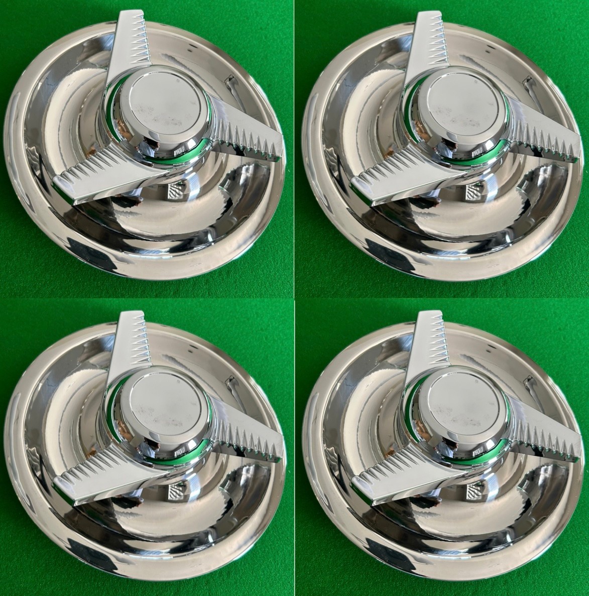 New 4psc.Chevy GM 3 Bar Spinners Rally Wheel Center Hub Cap Rim 5 Lug Nut Covers