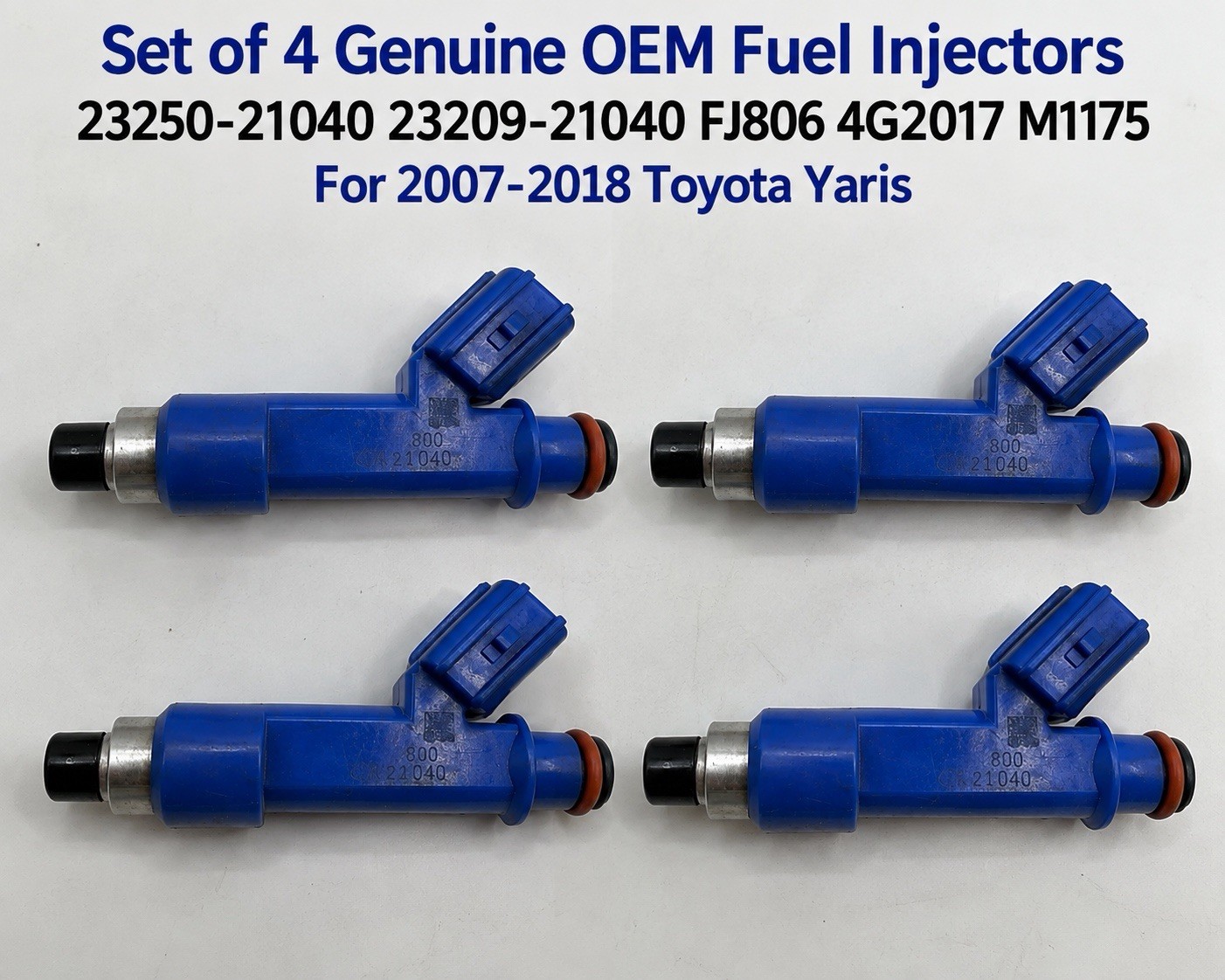 4x OEM Toyota Yaris Fuel Injectors 23250-21040 23209-21040 2007-2018 4x OEM Toyota Yaris Fuel Injectors 23250-21040 23209-21040 2007-2018