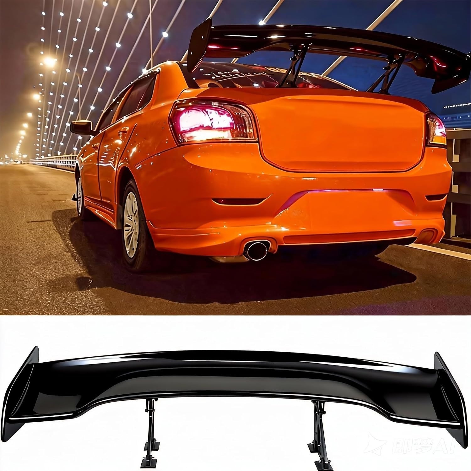 57 Inch Universal Rear Trunk Spoiler Wing GT Style ABS Racing Car Spoiler
