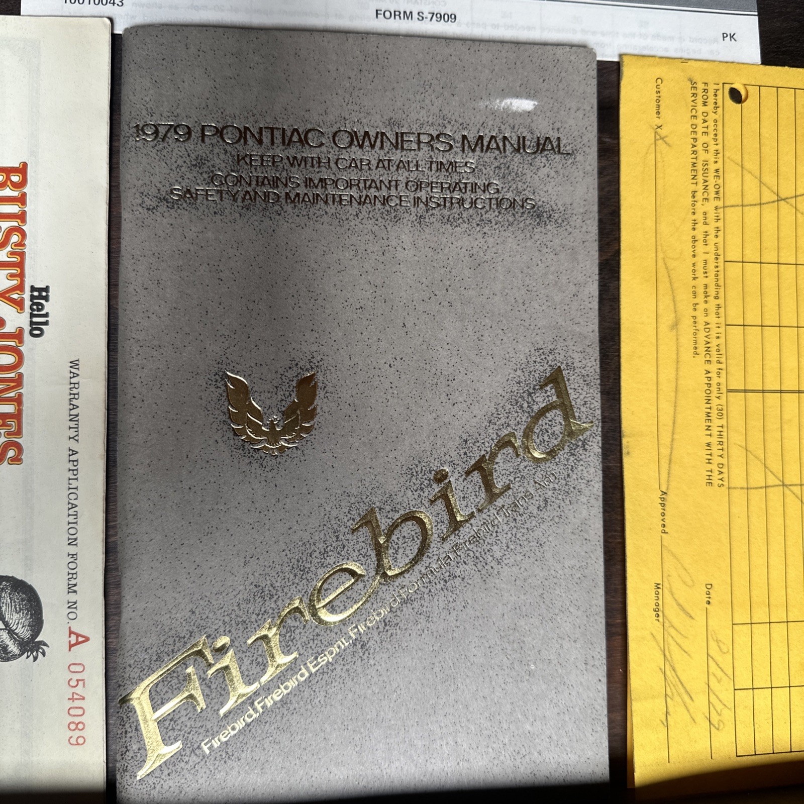 1979 Pontiac Firebird Trans Am Owners Manual Original OEM W/Paperwork