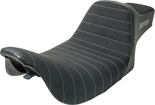 SlyFox Highnoon Slipstop Seat Grey Stitch #4702B-SlyFox Harley Davidson