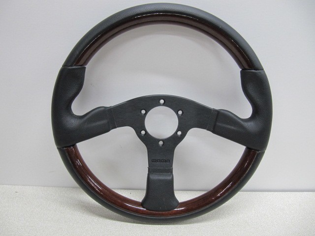 Mint MOMO Wood Leather Steering Wheel Excellent