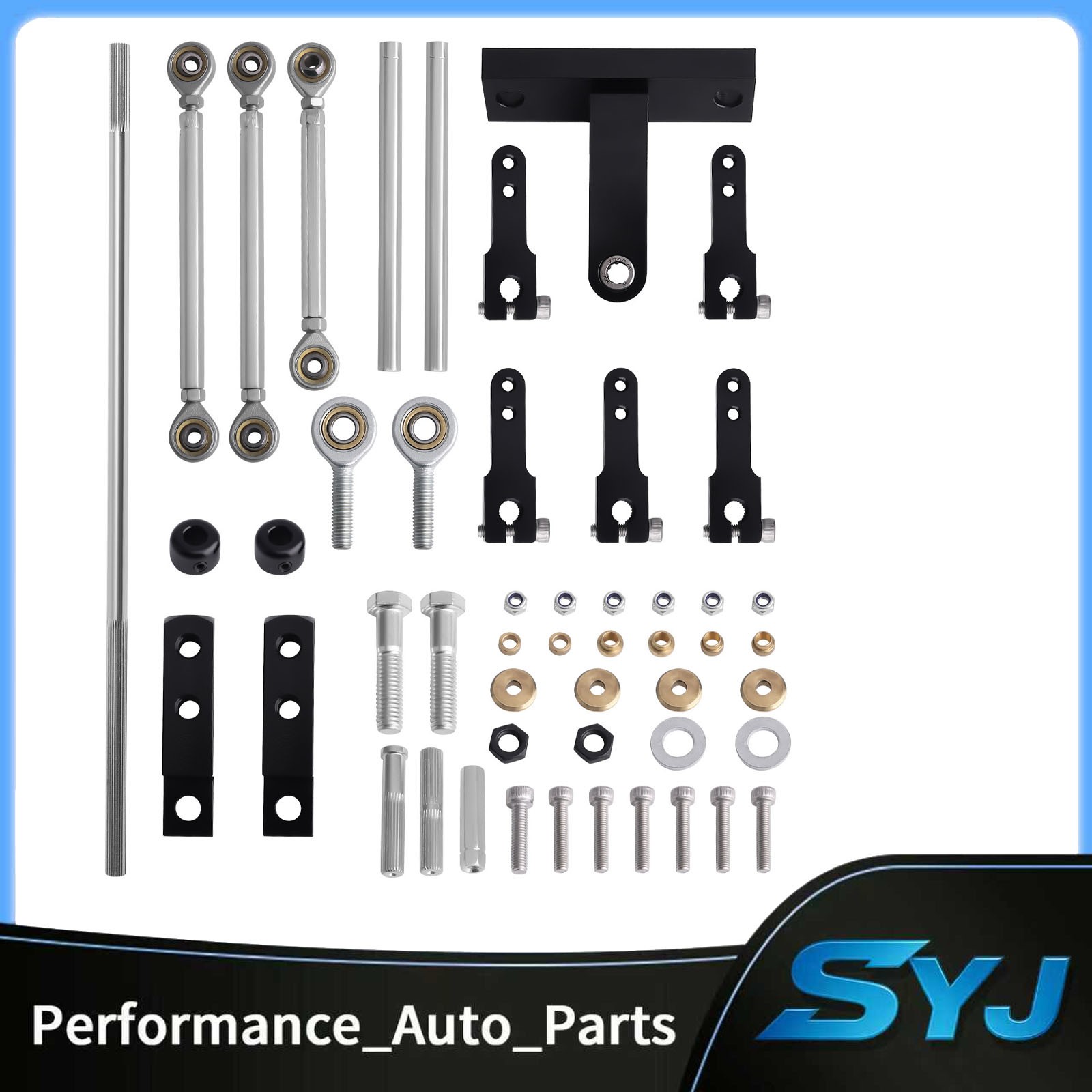 Adjustable Dual Carb Carburettor Blow Linkage Kit Universal - Black Adjustable Dual Carb Carburettor Blow Linkage Kit Universal - Black