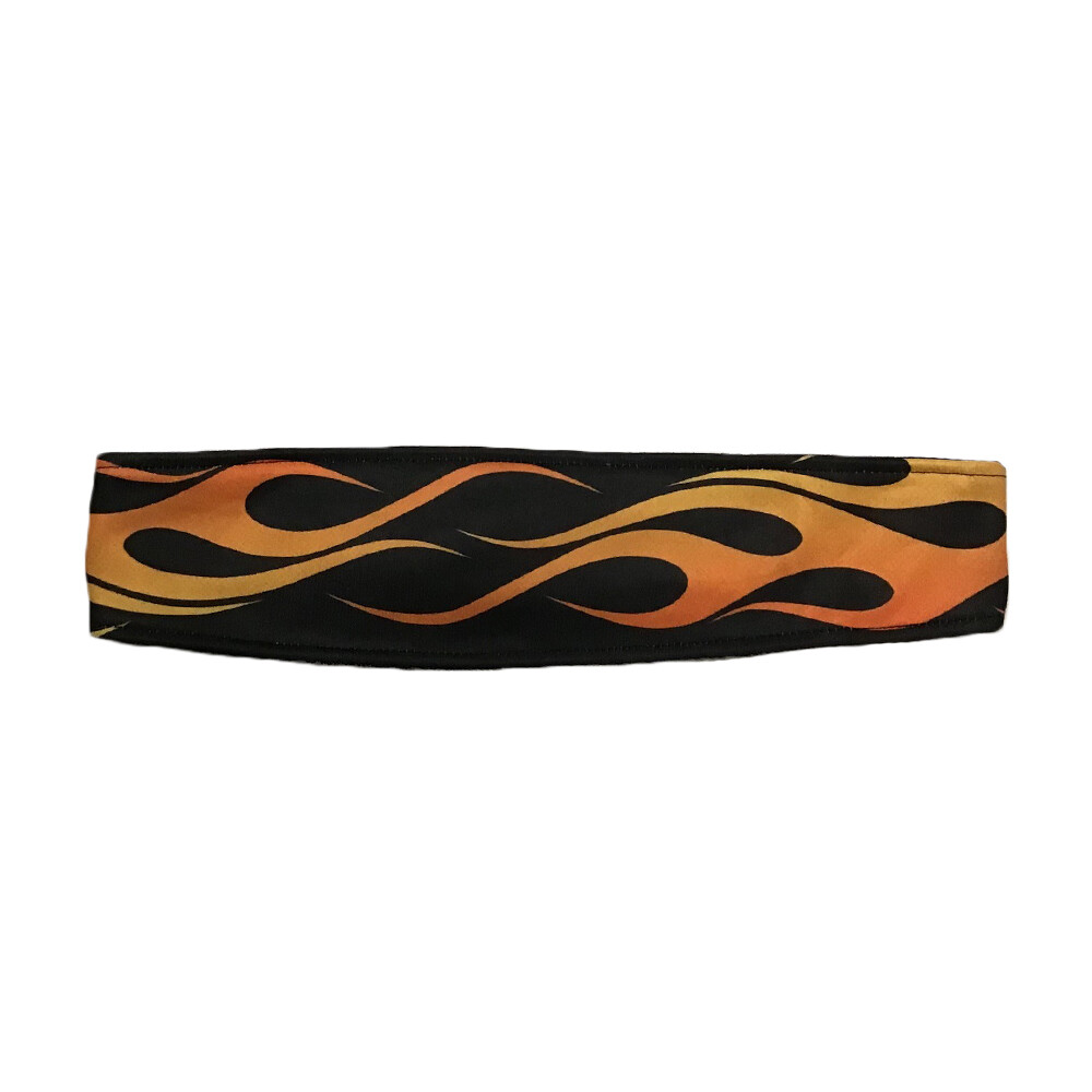 Zan Headgear One Size Polyester Headband Flames Orange and Black Zan Headgear One Size Polyester Headband Flames Orange and Black