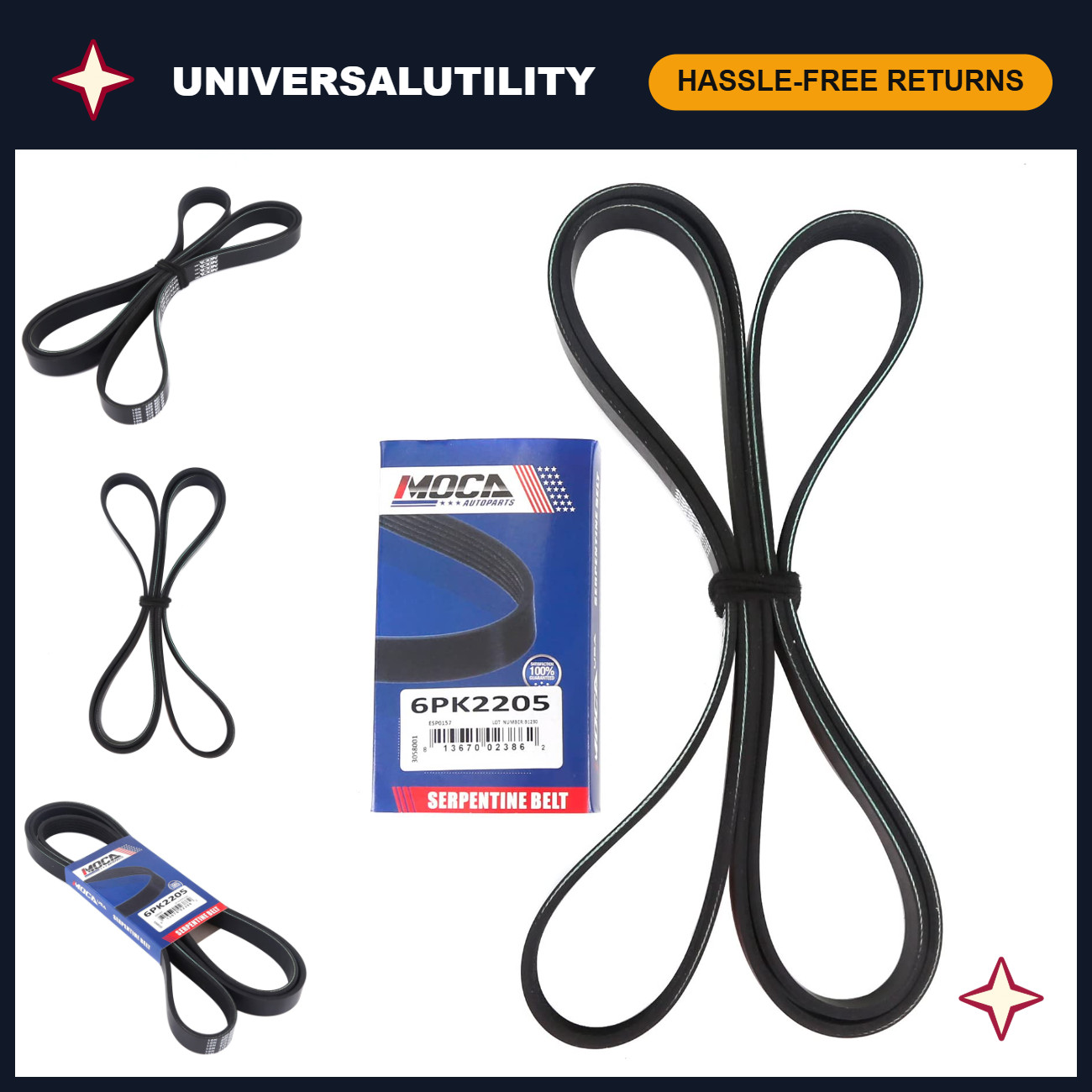 6PK2205 EPDM Serpentine Belt for Jeep Grand Cherokee 4.7L 2004-2007 - Durable & 6PK2205 EPDM Serpentine Belt for Jeep Grand Cherokee 4.7L 2004-2007 - Durable &
