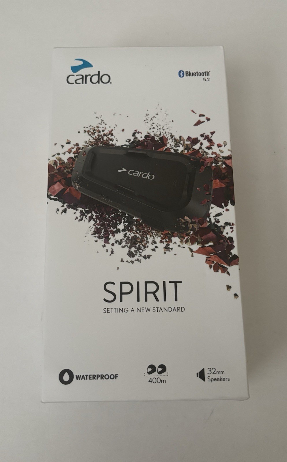 Cardo Spirit Single Bluetooth Motorcycle Intercom Waterproof - Open Box